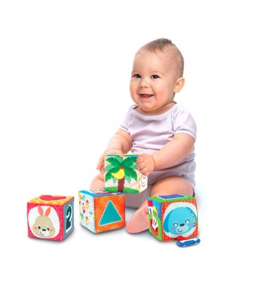 اسباب بازی مکعب 4 عددی وین فان Winfun Animal Pals Soft Blocks