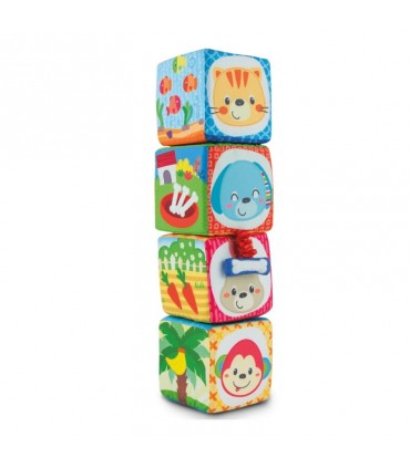 اسباب بازی مکعب 4 عددی وین فان Winfun Animal Pals Soft Blocks
