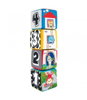 اسباب بازی مکعب 4 عددی وین فان Winfun Animal Pals Soft Blocks