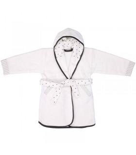 حوله تن پوش کودک لوما سفید طرحدار Luma Bathrobe