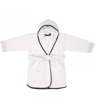 حوله تن پوش کودک لوما سفید طرحدار Luma Bathrobe