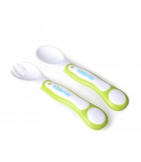 قاشق چنگال کیدزمی سبز Kidsme My First Spoon and Fork Set
