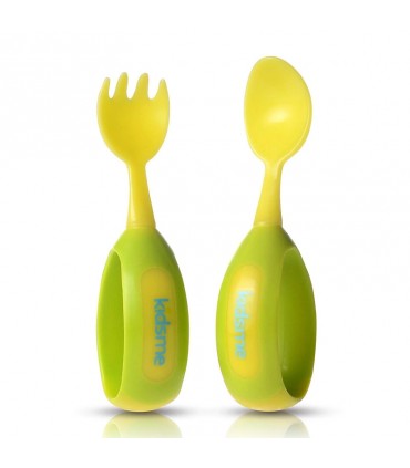 ست قاشق چنگال کودک نوپا کیدزمی سبز Kidsme Toddler Spoon and Fork Set