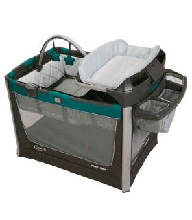 پارک با تخت سفری و جایگاه تعویض گراکو آبی طوسی Graco Pack 'n Play Playard Smart Stations