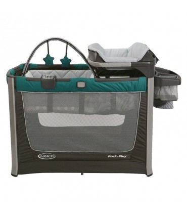پارک با تخت سفری و جایگاه تعویض گراکو آبی طوسی Graco Pack 'n Play Playard Smart Stations