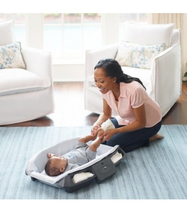 پارک با تخت سفری و جایگاه تعویض گراکو آبی طوسی Graco Pack 'n Play Playard Smart Stations