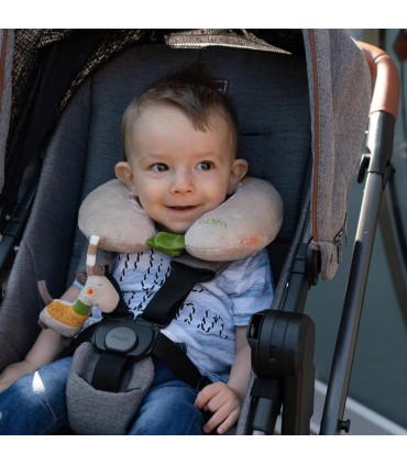 بالشت دور گردنی با آویز جغجغه ای بیبی فن طرح زرافه BabyFehn Neck Support Giraffe