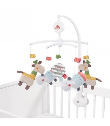 آويز تخت موزيکال بیبی فن طرح زرافه و اسب آبی BabyFehn Mobile Musical Loopy & Lotta