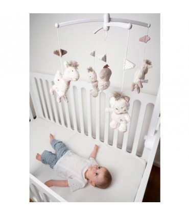 آويز تخت موزيکال بیبی فن طرح لاما BabyFehn Mobile Musical Peru