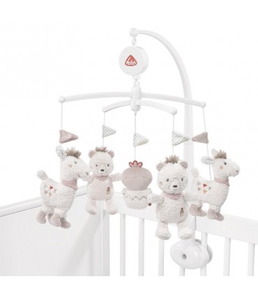 آويز تخت موزيکال بیبی فن طرح لاما BabyFehn Mobile Musical Peru