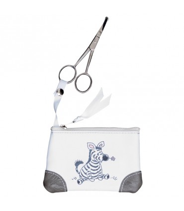ست کیف و قیچی ب ب ژو طرح گورخر Bebejou Baby Scissors in Textile Cover Dinkey Zebra