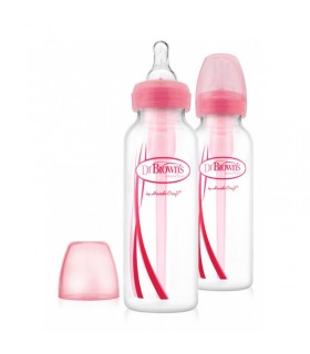 شیشه شیر طلقی 2 عددی 250 میل دکتر براون Dr Brown's Narrow-Neck Options 250ml 2 Pack