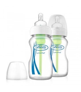 شیشه شیر طلقی پهن 2 عددی 270 میل دکتر براون Dr Brown's Wide-Neck Options 270ml 2 Pack