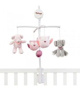 آویز تخت موزیکال فیل ناتو Nattou mobile Adèle & Valentine