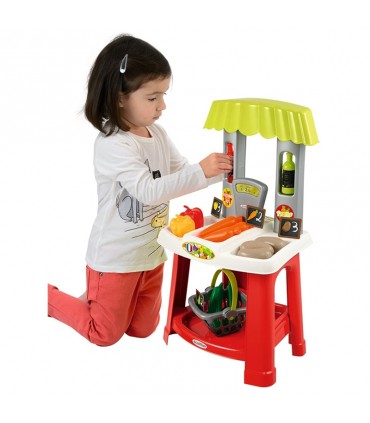 غرفه میوه فروشی با سبد خرید اکوئی فیر Ecoiffier Market Stall with Carrying Basket