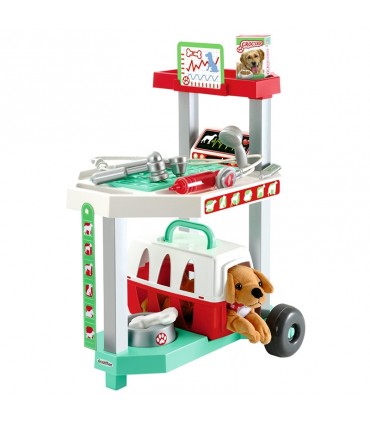 چرخ دستی دامپزشکی با تجهیزات کامل اکوئی فیر Ecoiffier Veterinary Clinic