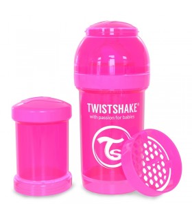 شیشه شیر آنتی کولیک 180 میل صورتی تویست شیک Twistshake Anti Colic Bottle 180ml Pink