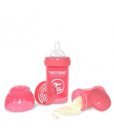 شیشه شیر آنتی کولیک 180 میل تویست شیک TwistshakeAnti Colic Bottle 180ml Pink