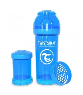 شیشه شیر آنتی کولیک 260 میل آبی تویست شیک Twistshake Anti Colic Bottle 260ml Blue