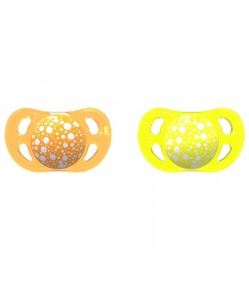 پستانک دو عددی 0 تا 6 ماه تویست شیک Twistshake 2x Mini Pacifier 0-6 Months Orange Yellow