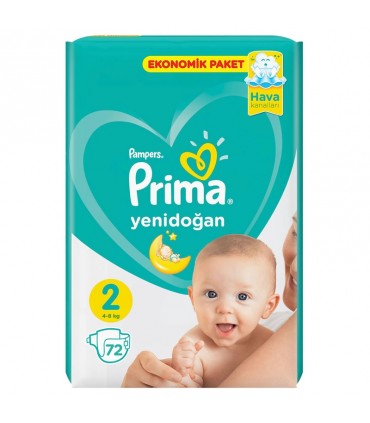 پوشک نوزاد سایز 2 پمپرز پریما ترک (72 عدد) Pampers Prima