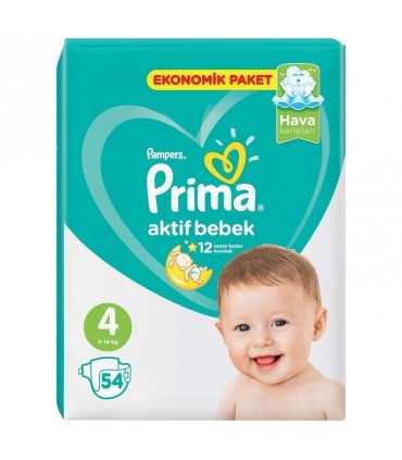 پوشک نوزاد سایز 4 پمپرز پریما ترک (54 عدد) Pampers Prima