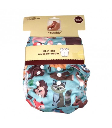 شورت آموزشی طرح حیوانات جنگل رنگ آبی Cartebaby Baby Reusable Diaper