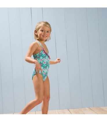 لباس شنا دخترانه طرح دایره (4 سال) Archimede Bulles Swimsuit