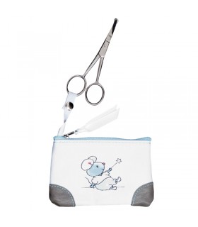 ست کیف و قیچی ب ب ژو Bebejou Baby Scissors in Textile Cover Little Mice