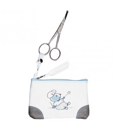 ست کیف و قیچی ب ب ژو Bebejou Baby Scissors in Textile Cover Little Mice