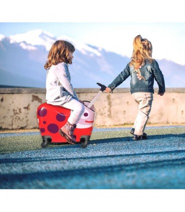 چمدان چرخ دار 2 کاره اوپس طرح کفشدوزک Oops Ride-on Trolley S ladybug