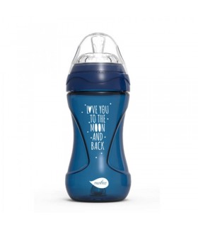 شیشه شیر ضد نفخ 250 میل نوویتا سرمه ای Nuvita Mimic Cool Baby Bottle