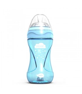 شیشه شیر ضد نفخ 250 میل نوویتا آبی Nuvita Mimic Cool Baby Bottle