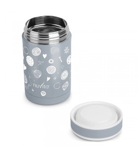 فلاسک غذا 500 میل طوسی طرح دار نوویتا Nuvita
