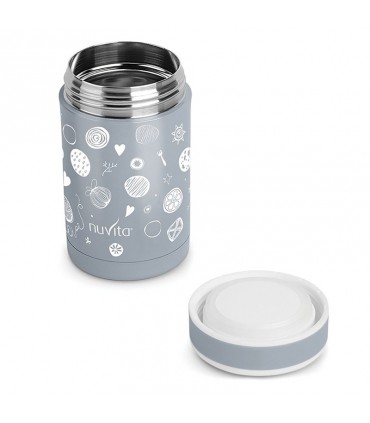 فلاسک غذا 500 میل طوسی طرح دار نوویتا Nuvita