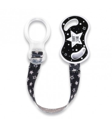 بند پستانک با حلقه سیلیکونی نوویتا رنگ مشکی Nuvita Pacifier