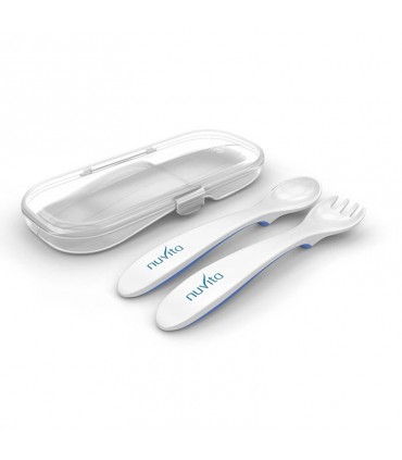 ست قاشق و چنگال آبی نوویتا Nuvita Spoon and Fork in Case