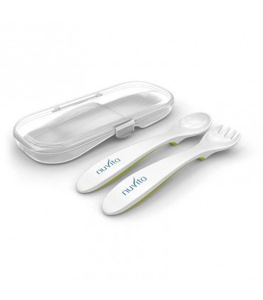ست قاشق و چنگال سبز نوویتا Nuvita Spoon and Fork in Case
