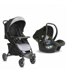 ست کالسکه کریر و ساک لوازم مشکی خاکستری تینو Tino Exon Travel