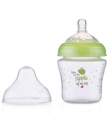 شیشه شیر طلق 180 میل سبز نوبی Nuby Wide Neck Bottle