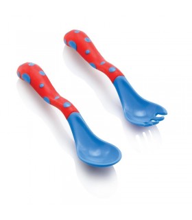 Nuby  قاشق و چنگال شروع کننده  براي سال دوم