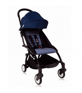 کالسکه یویو پلاس بیبی زن فریم مشکی با کیت پارچه آبی ایر فرانس