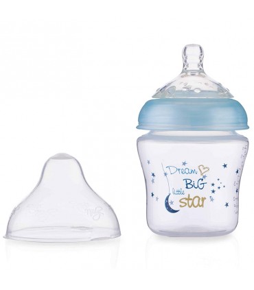 شیشه شیر طلق 180 میل آبی نوبی Nuby Wide Neck Bottle