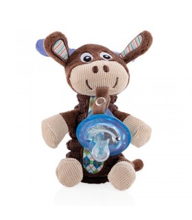 پستانک بادامی 6-0 ماه با آویز عروسکی نوبی Nuby Pacifier with