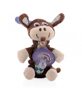 پستانک بادامی 6-0 ماه با آویز عروسکی نوبی Nuby Pacifier with