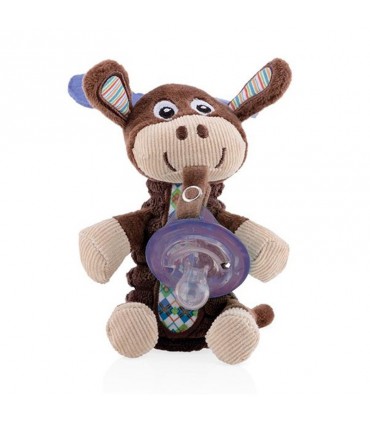 پستانک بادامی 6-0 ماه با آویز عروسکی نوبی Nuby Pacifier with