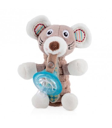 پستانک بادامی 6-0 ماه با آویز عروسکی نوبی Nuby Pacifier with