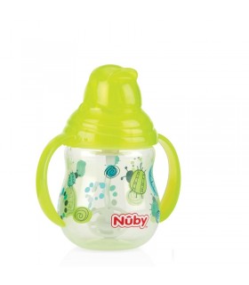 لیوان آبمیوه خوری دسته دار با نی 360 درجه نوبی Nuby No-Spill