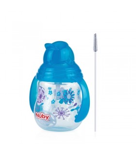 لیوان آبمیوه خوری دسته دار با نی 360 درجه نوبی Nuby No-Spill