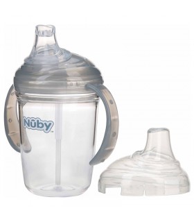 لیوان دسته دار و نی دار +6 ماه نوبی Nuby No-Spill Cup with